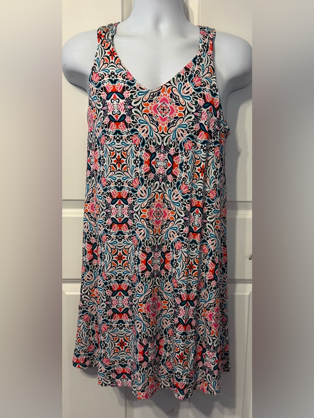 NWT- Cynthia Rowley Multicolor Floral Tile Print Dress
